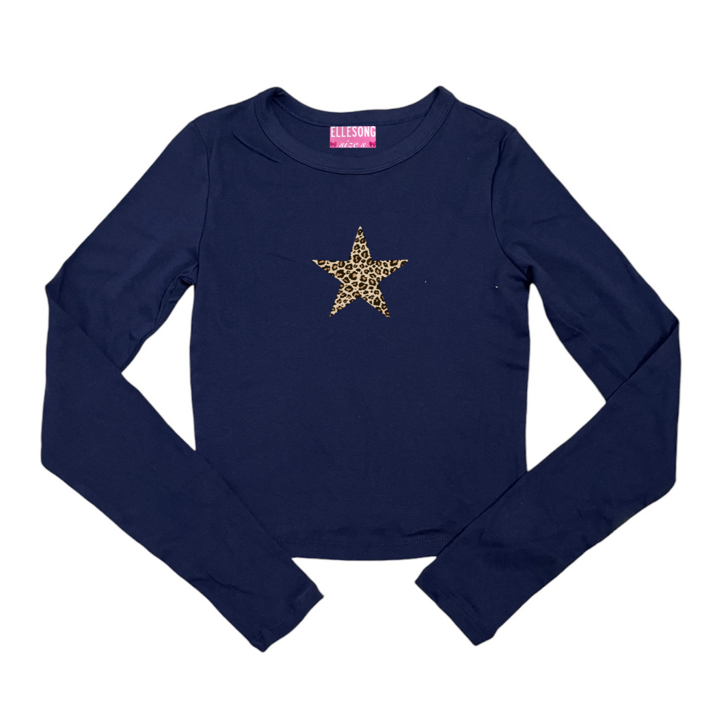 Cheetah Print Star Long Sleeve Top