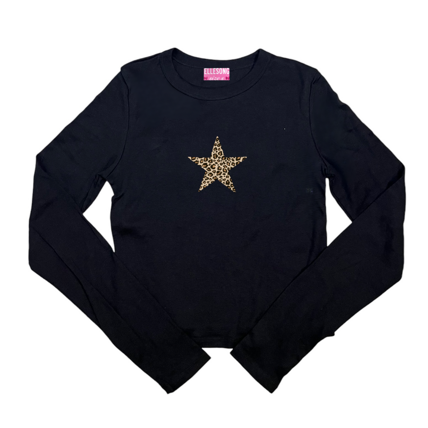 Cheetah Print Star Long Sleeve Top