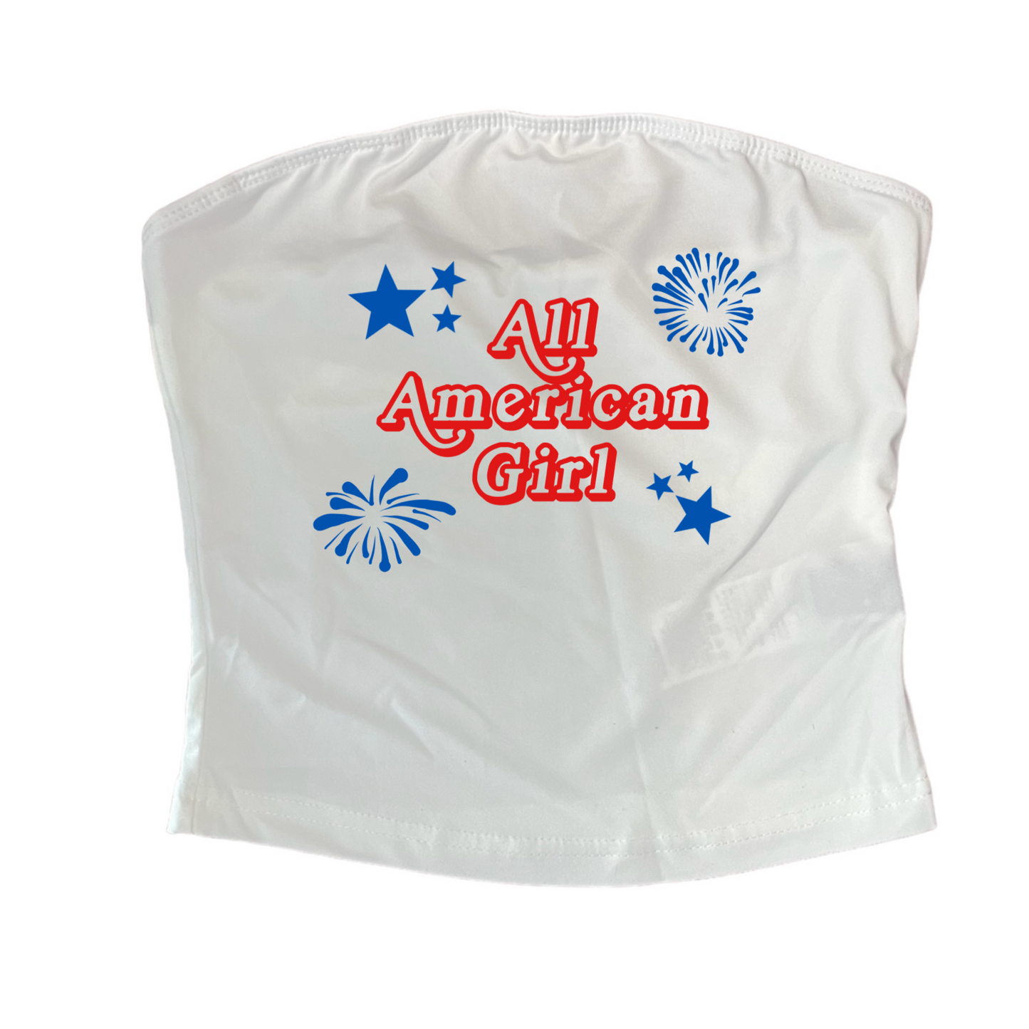 All American Girl White Tube Top