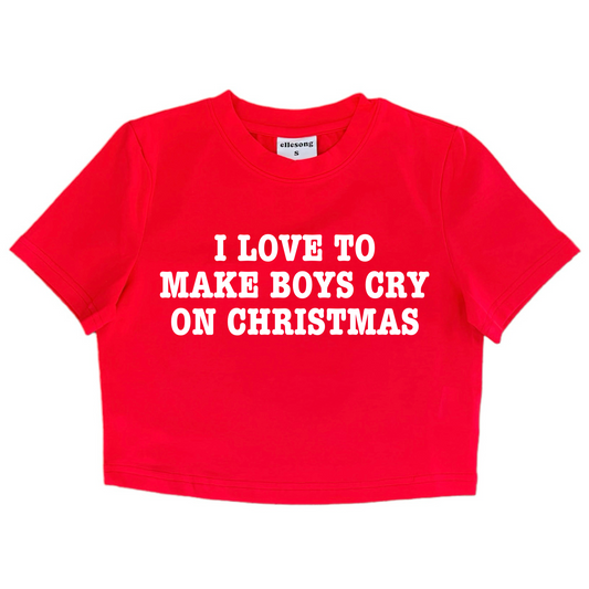 I Love To Make Boys Cry On Christmas Baby Tee