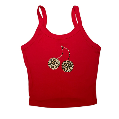 Cherry Cheetah Graphic Tank