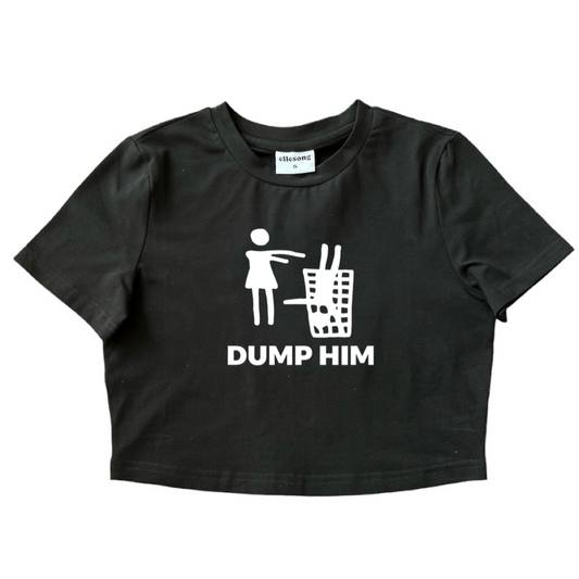 Dump Him Graphic Black Baby Tee