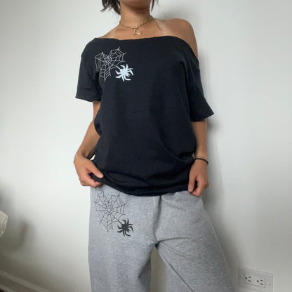 Spider Heart Web Off The Shoulder Tee