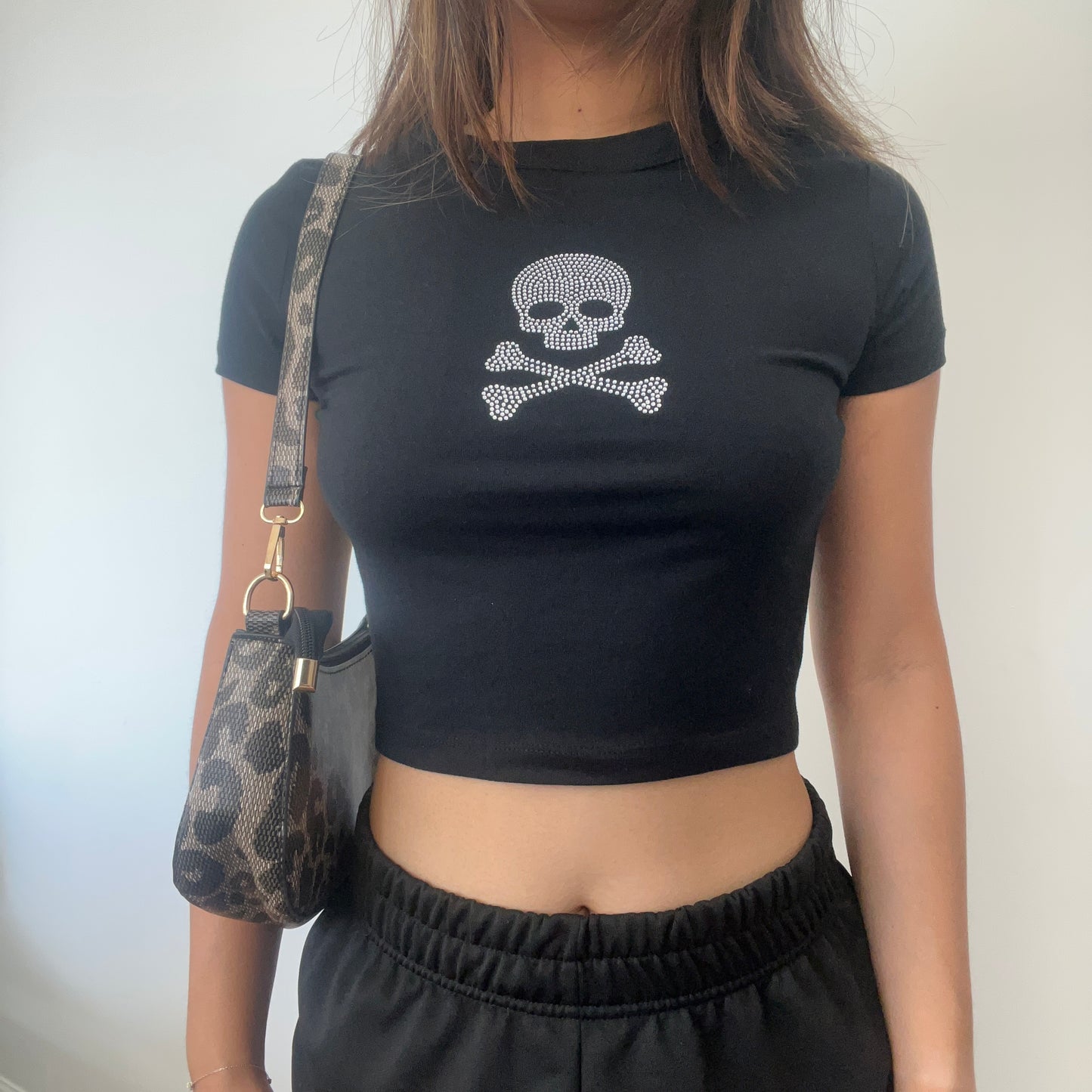 Skull And Bones Rhinestone Baby Tee