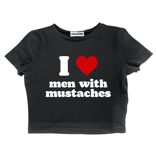I Heart Men With Mustaches Baby Tee