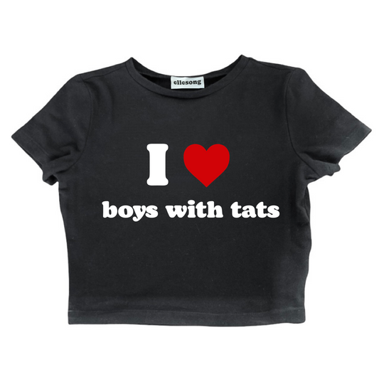 I Heart Boys With Tats Baby Tee