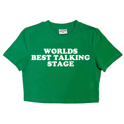Worlds Best Talking Stage Green Baby Tee