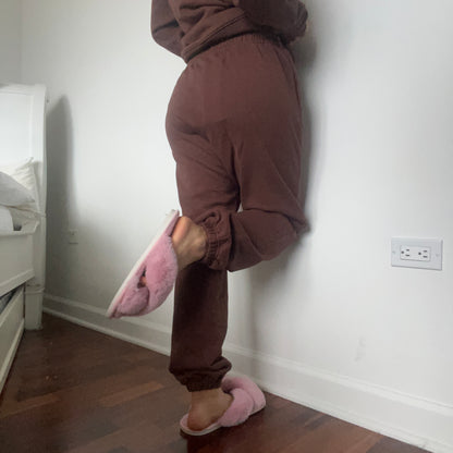 SAMPLE - Brown Terry Bear Embroidered Sweatpants