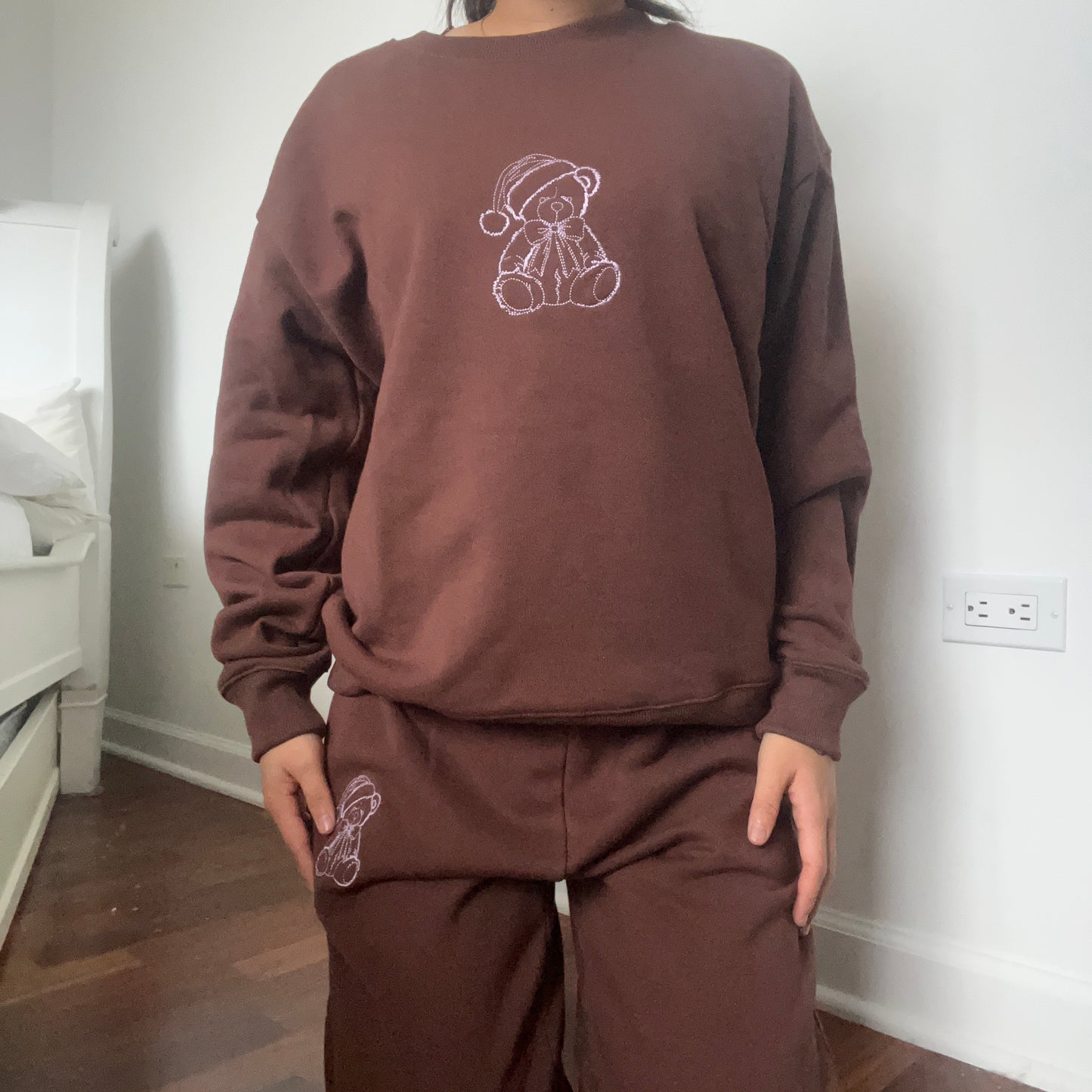 SAMPLE - Brown Terry Bear Embroidered Sweater