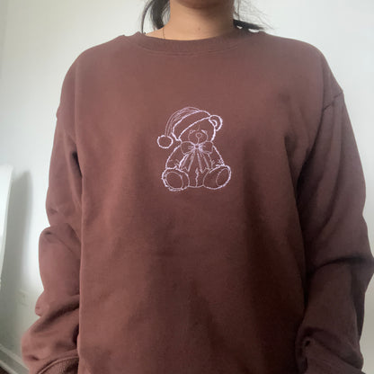 SAMPLE - Brown Terry Bear Embroidered Sweater