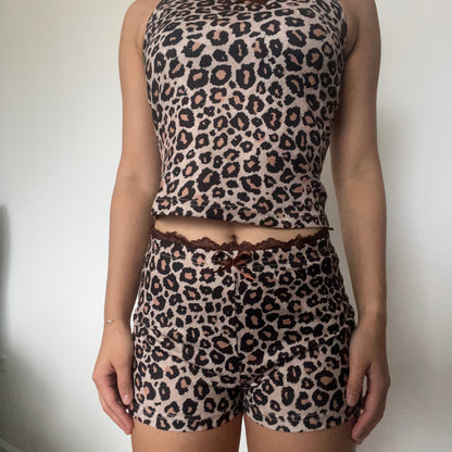 Leopard Pajama Lace Set SAMPLE - SIZE S