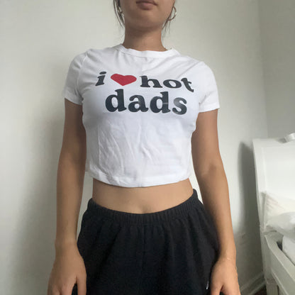 I Love Hot Dads Baby Tee - SIZE XS/M