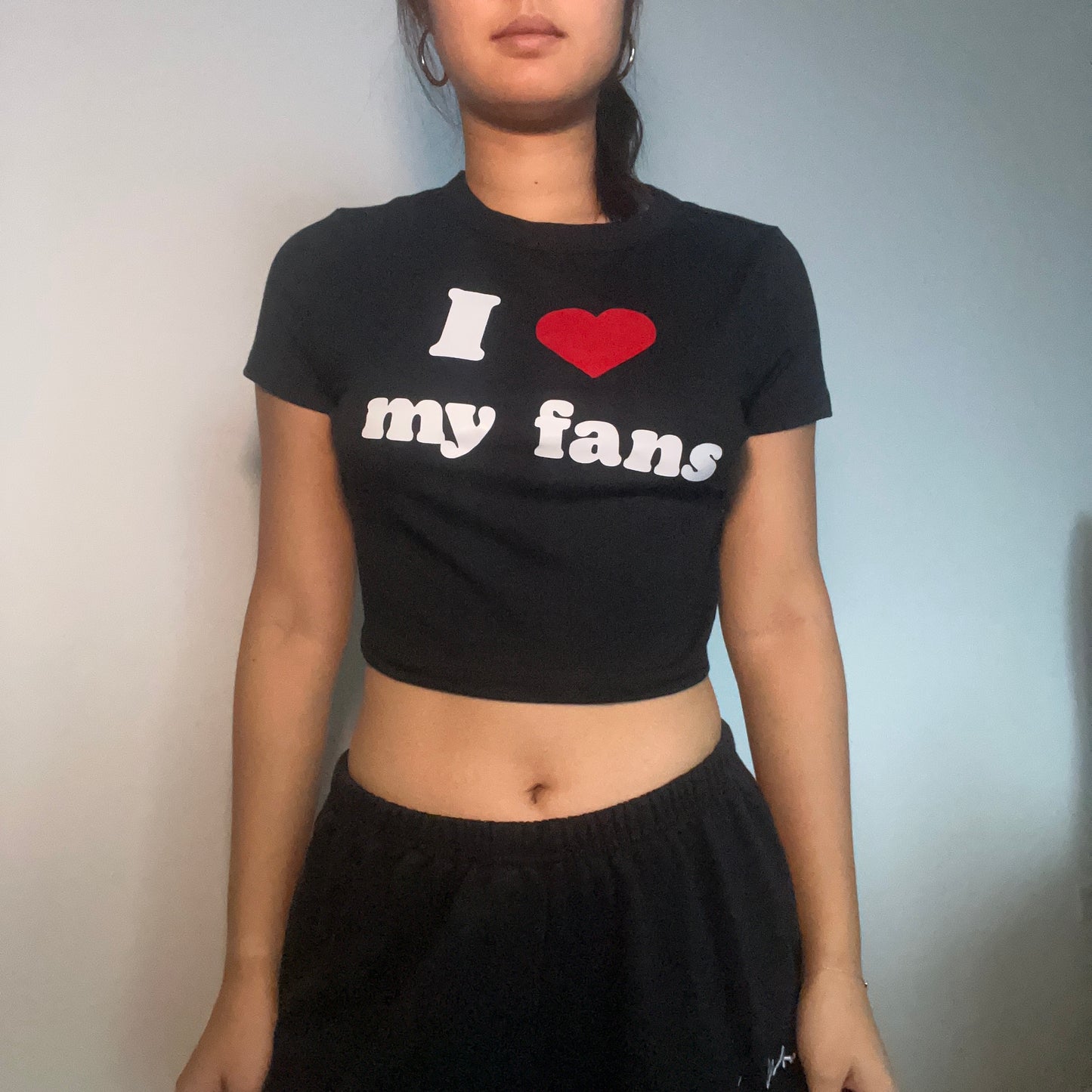 I Love My Fans Baby Tee - SIZE M