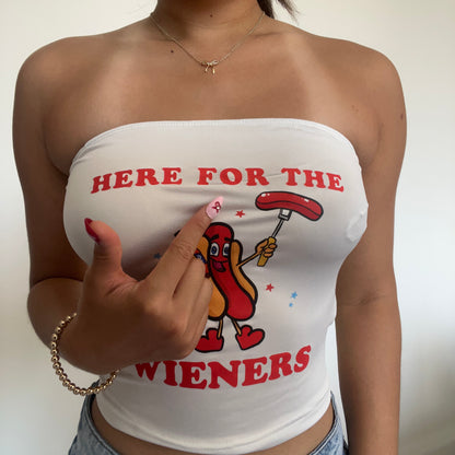 Here For The Wieners Tube Top - SIZE S