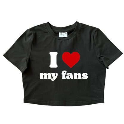 I Love My Fans Baby Tee - SIZE M